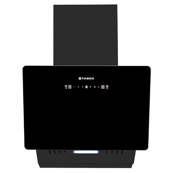 Faber 60cm 1200 m³/hr Vertical Wall Mounted Chimney|Filterless|Two Way Suction|AutoClean|8 Yr on Motor & 2 Yr Comprehensive Warranty by Faber|Touch&Gesture Control|Hood Mojito IN HC SC FL BK 60,Black