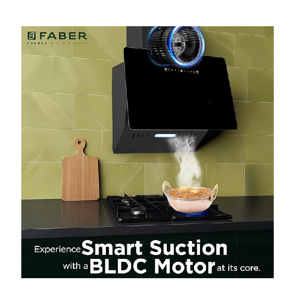 Faber Hood Trendy 60cm 1500 m³/hr BLDC Autoclean Slant Shape Chimney | Built In Oil Collector | Touch & Gesture Control | 12Yr Motor,2Yr Comprehensive Warranty by Faber | TRENDY IN BLDC HCSCFL BK 60 - Image 2