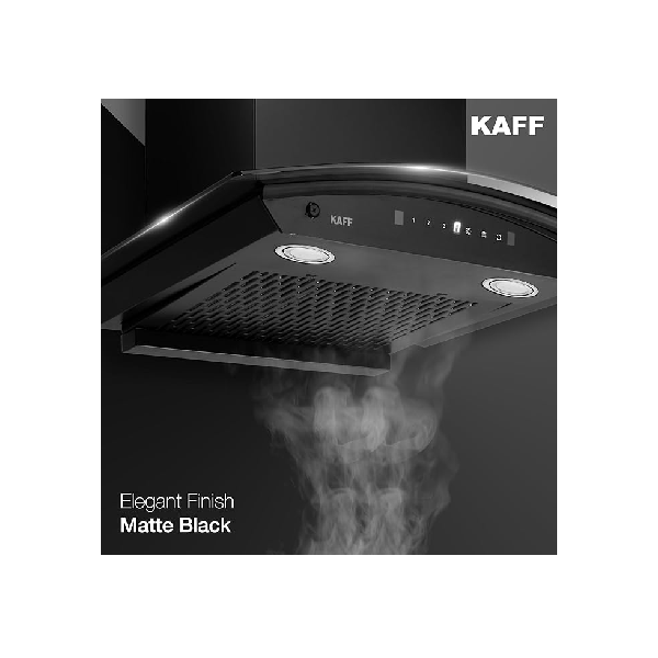 KAFF K-Series KEC 60A Filterless Auto-Clean Kitchen Chimney, 60 CM, Curved Glass,1450 m3/hr Suction, Touch & Motion Sensor, 2 Years Comprehensive and Lifetime on Motor Warranty* | Black - Image 2
