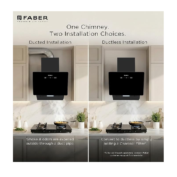 Faber Hood Trendy 60cm 1500 m³/hr BLDC Autoclean Slant Shape Chimney | Built In Oil Collector | Touch & Gesture Control | 12Yr Motor,2Yr Comprehensive Warranty by Faber | TRENDY IN BLDC HCSCFL BK 60 - Image 3