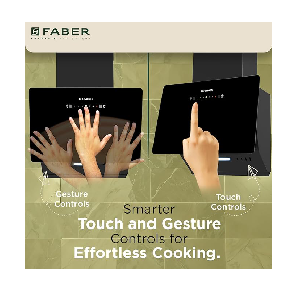 Faber Hood Trendy 60cm 1500 m³/hr BLDC Autoclean Slant Shape Chimney | Built In Oil Collector | Touch & Gesture Control | 12Yr Motor,2Yr Comprehensive Warranty by Faber | TRENDY IN BLDC HCSCFL BK 60 - Image 4