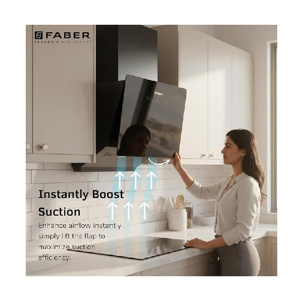 Faber Hood Trendy 60cm 1500 m³/hr BLDC Autoclean Slant Shape Chimney | Built In Oil Collector | Touch & Gesture Control | 12Yr Motor,2Yr Comprehensive Warranty by Faber | TRENDY IN BLDC HCSCFL BK 60 - Image 5