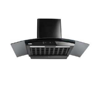 Glen 90 cm 1500 m³/hr Filterless Thermal Autoclean Kitchen Chimney, Curved |(Hood Senza Turbo 90,Touch & Gesture Control, Digital Display, Black)