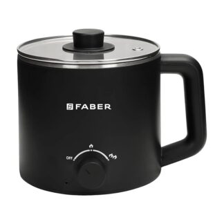 Faber 600W 1.6 liter Multi Cooker|Cool Touch Handle & Temperature Control Knob|Rapid Noodles & Spaghetti Cooker,Hot Soup & Beverages,Rice & Porridge, Veggies,Boil/Poach Eggs,Baby Food etc|