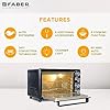 Faber 34L Double Glazed 1600W OTG|Bake, Toast, Roast, Grill|6 Functions, Upper & Lower Heating, Rotisserie, 360° Convection,Crumb Tray, Double Glaze Glass|Bake Plate, Pizza Plate, Silicon Gloves|Black - Image 4